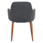 SOUL Πολυθρόνα Τραπεζαρίας Σαλονιού Κουζίνας, Μέταλλο Βαφή Καρυδί, Ύφασμα Γκρι 57x60x78cm - Image 11