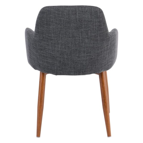 SOUL Πολυθρόνα Τραπεζαρίας Σαλονιού Κουζίνας, Μέταλλο Βαφή Καρυδί, Ύφασμα Γκρι 57x60x78cm - Image 11