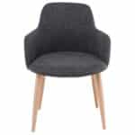 SOUL Πολυθρόνα Τραπεζαρίας Σαλονιού - Κουζίνας, Μέταλλο Βαφή Φυσικό, Ύφασμα Γκρι 57x60x78cm - Image 9