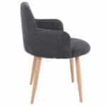 SOUL Πολυθρόνα Τραπεζαρίας Σαλονιού - Κουζίνας, Μέταλλο Βαφή Φυσικό, Ύφασμα Γκρι 57x60x78cm - Image 10