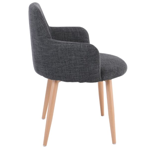 SOUL Πολυθρόνα Τραπεζαρίας Σαλονιού - Κουζίνας, Μέταλλο Βαφή Φυσικό, Ύφασμα Γκρι 57x60x78cm - Image 10