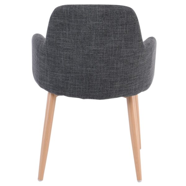 SOUL Πολυθρόνα Τραπεζαρίας Σαλονιού - Κουζίνας, Μέταλλο Βαφή Φυσικό, Ύφασμα Γκρι 57x60x78cm - Image 11