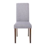 OPTIMAL Καρέκλα Τραπεζαρίας, Απόχρωση Καρυδί Ύφασμα Γκρι 43x55x96cm - Image 11