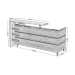 PROLINE Reception - Γραφείο Απόχρωση Καρυδί Δρυς - Μαύρο 180x75x110cm - Image 7