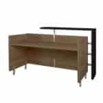 PROLINE Reception - Γραφείο Απόχρωση Καρυδί Δρυς - Μαύρο 180x75x110cm - Image 8