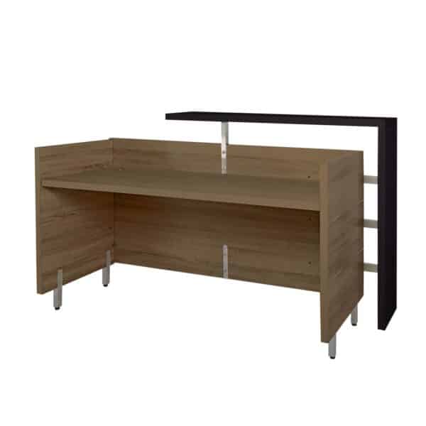 PROLINE Reception - Γραφείο Απόχρωση Καρυδί Δρυς - Μαύρο 180x75x110cm - Image 8