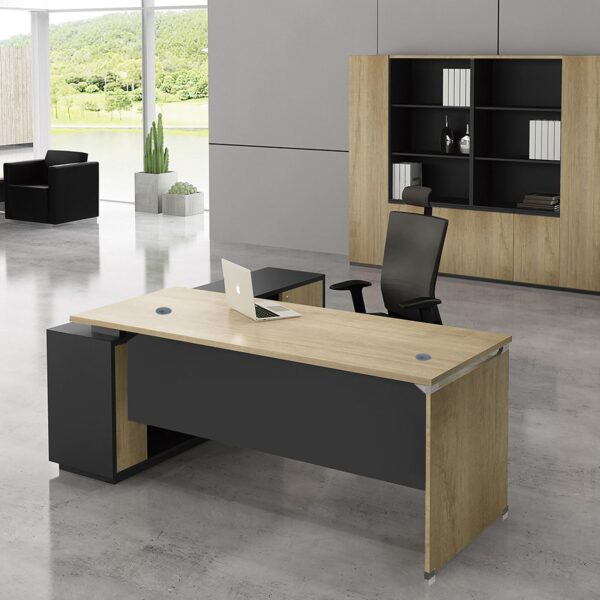 PROJECT Γραφείο Δεξιά Γωνία, Απόχρωση Sonoma - Γκρι 180x80/160x40 (H.75)cm - Image 4