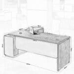 PROJECT Γραφείο Δεξιά Γωνία, Απόχρωση Sonoma - Γκρι 200x90/200x40 H.75/65cm - Image 6