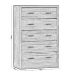 CALIBER Συρταριέρα με 5 Συρτάρια - Απόχρωση Sonoma Oak 80x39x120cm - Image 6