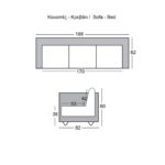 WELLS Καναπές - Κρεβάτι Σαλονιού - Καθιστικού, Pu Γκρι 188x82x80cm Bed:168x100x36cm - Image 6
