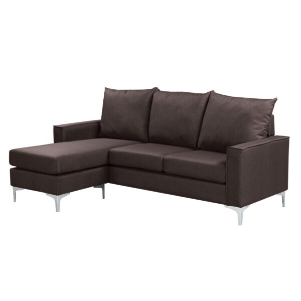 AVANT  Καναπές Σαλονιού Καθιστικού Γωνία Αναστρέψιμος Ύφασμα Καφέ 192x127x72/H.83cm - Image 5