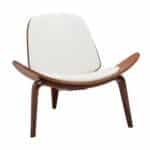 TAYLOR Πολυθρόνα Σαλονιού Καθιστικού Καρυδί, Pu Άσπρο 90x76x75cm - Image 6