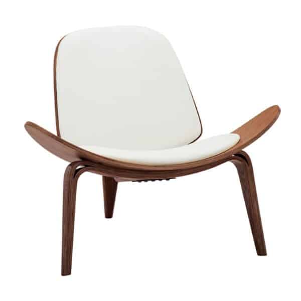 TAYLOR Πολυθρόνα Σαλονιού Καθιστικού Καρυδί, Pu Άσπρο 90x76x75cm - Image 6