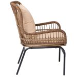 SALSA MAX Πολυθρόνα Μέταλλο Βαφή Μαύρο, Wicker Φυσικό, Μαξιλάρι Μπεζ 64x69x89cm - Image 11