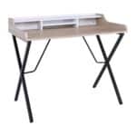 ΓΡΑΦΕΙΟ Μέταλλο Βαφή Μαύρο, Απόχρωση Σημύδας 100x60x88cm - Image 5