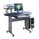 ΓΡΑΦΕΙΟ Μέταλλο Βαφή Silver - Μαύρο 120x55x75/98cm - Image 4