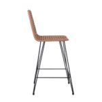 SALSA Σκαμπό BAR-Pro με Πλάτη, Μέταλλο Βαφή Μαύρο, Wicker Φυσικό 45x55x75/113cm - Image 9