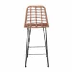 SALSA Σκαμπό BAR-Pro με Πλάτη, Μέταλλο Βαφή Μαύρο, Wicker Φυσικό 45x55x75/113cm - Image 10