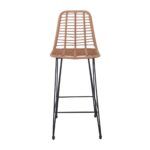 SALSA Σκαμπό BAR-Pro με Πλάτη, Μέταλλο Βαφή Μαύρο, Wicker Φυσικό 45x55x75/113cm - Image 11