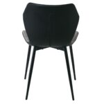 DAVID Καρέκλα Τραπεζαρίας Κουζίνας, Μέταλλο Βαφή Μαύρο PU Μαύρο, Ύφασμα Cappuccino 48x51x78cm - Image 10