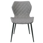 DAVID Καρέκλα Τραπεζαρίας Κουζίνας, Μέταλλο Βαφή Μαύρο PU Μαύρο, Ύφασμα Cappuccino 48x51x78cm - Image 11