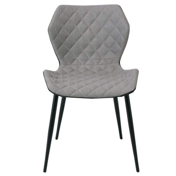 DAVID Καρέκλα Τραπεζαρίας Κουζίνας, Μέταλλο Βαφή Μαύρο PU Μαύρο, Ύφασμα Cappuccino 48x51x78cm - Image 11