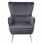 CROMA Πολυθρόνα - Μπερζέρα Σαλονιού - Καθιστικού, Ύφασμα Γκρι Velure 76x80x104cm - Image 9
