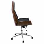 BF9850 Πολυθρόνα Γραφείου Διευθυντή, Μέταλλο Χρώμιο Καρυδί - Pu Μαύρο 65x66x112/120cm - Image 10