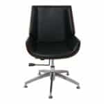 BF9860V Πολυθρόνα Επισκέπτη Μέταλλο Χρώμιο Καρυδί - Pu Μαύρο 65x66x82/90cm - Image 8