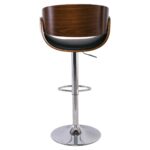 JOY Σκαμπό BAR με Πλάτη, Βάση Χρώμιο, Καρυδί - PU Μαύρο, Ρυθμιζόμενο Ύψος 58x51x62/92-83/113cm - Image 11