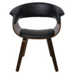 HERMAN Πολυθρόνα Καρυδί - Pu Μαύρο 68x56x77cm - Image 9