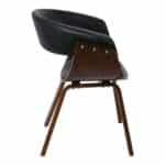 HERMAN Πολυθρόνα Καρυδί - Pu Μαύρο 68x56x77cm - Image 10