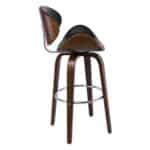 GOMEZ Σκαμπό BAR με Πλάτη, Απόχρωση Καρυδί, PU Μαύρο Περιστρεφόμενο 54x57x76/107cm - Image 10