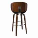 GOMEZ Σκαμπό BAR με Πλάτη, Απόχρωση Καρυδί, PU Μαύρο Περιστρεφόμενο 54x57x76/107cm - Image 11