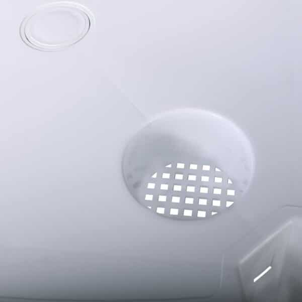 FREDDO Τραπεζάκι Βοηθητικό - Ξαπλώστρας, Στοιβαζόμενο, PP Άσπρο, Ποτηροθήκες+Ομπρελοθήκη 44x44x38cm - Image 8