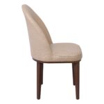ΤΕΧ Καρέκλα Τραπεζαρίας Κουζίνας, Μέταλλο Βαφή Καρυδί, Linen PU Μπεζ 47x60x90cm - Image 10