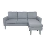 REVERSE Καναπές Σαλονιού Καθιστικού, Γωνία Αναστρέψιμος Ύφασμα Ανοιχτό Γκρι 197x131x74cm H.86cm - Image 9