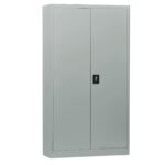 ΝΤΟΥΛΑΠΑ Δίφυλλη, 4 Ράφια, Μέταλλο Βαφή Γκρι 90x40x185cm - Image 5