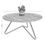 BORAL Τραπεζάκι Σαλονιού Καθιστικού, Μέταλλο Βαφή Μαύρο, Ξύλο Ακακία Φυσικό Φ83cm H.40cm - Image 6