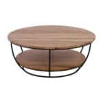 ROY Τραπεζάκι Σαλονιού Καθιστικού, Μέταλλο Βαφή Μαύρο, Ξύλο Ακακία Φυσικό Φ90cm H.35cm - Image 5