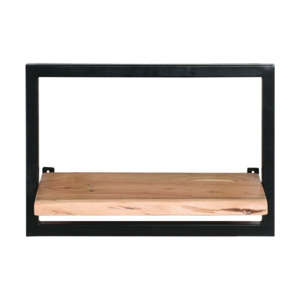 LIZARD Frame Ράφι Μέταλλο Βαφή Μαύρο, Ξύλο Ακακία Φυσικό 50x25x35cm - Image 6