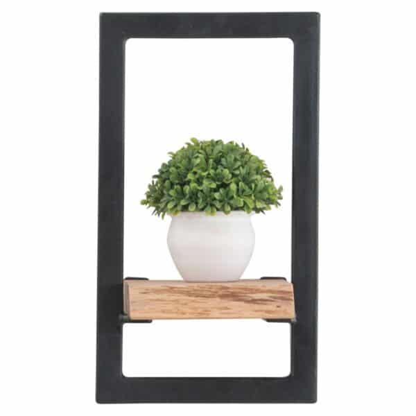 LIZARD Frame Ράφι Μέταλλο Βαφή Μαύρο, Ξύλο Ακακία Φυσικό 20x25x35cm - Image 4