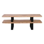 LIZARD Έπιπλο TV Μέταλλο Βαφή Μαύρο, Ξύλο Ακακία Φυσικό 140x40x50cm - Image 8