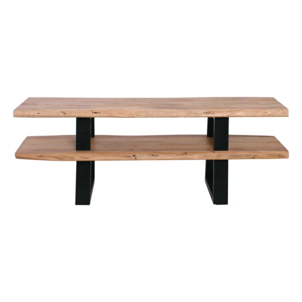 LIZARD Έπιπλο TV Μέταλλο Βαφή Μαύρο, Ξύλο Ακακία Φυσικό 140x40x50cm - Image 8