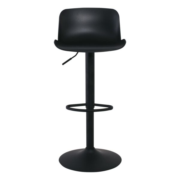 MOSS Σκαμπό BAR με Πλάτη, Μέταλλο Βαφή Μαύρο, PP Μαύρο, Ρύθμιση Ύψους, Περιστρεφόμενο 44x45x58/81-79/102cm - Image 9