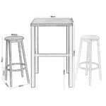 MAYER Set Bar Τραπέζι + 2 Σκαμπό Μέταλλο Βαφή Ανθρακί - Antique Brown Table:60x60x100 Stool:Φ30 H.75 - Image 7