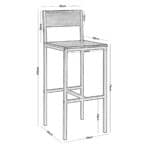 STAB Σκαμπό BAR με Πλάτη, Μέταλλο Βαφή Ανθρακί, Κάθισμα Απόχρωση Antique Brown 39x42x75/103cm - Image 10