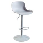 MOSS Σκαμπό BAR με Πλάτη, Μέταλλο Βαφή Άσπρο, PP Άσπρο, Ρύθμιση Ύψους, Περιστρεφόμενο 44x45x58/81-79/102cm - Image 5