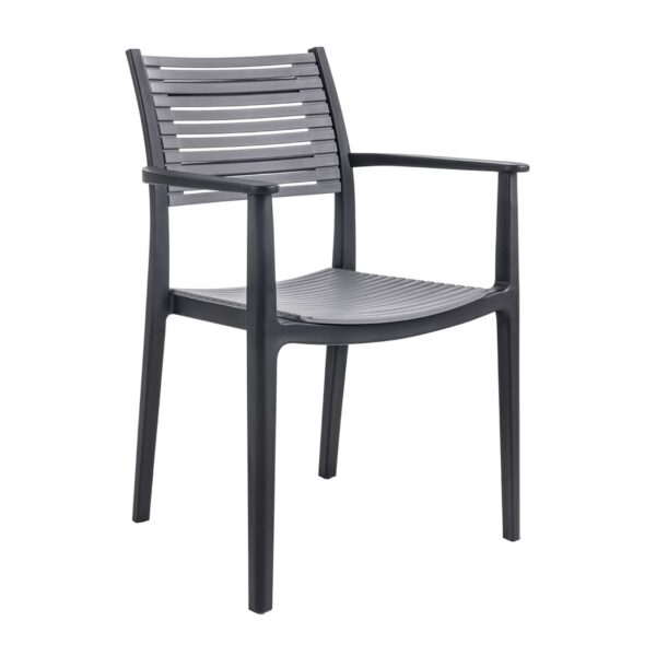 AKRON Πολυθρόνα PP-UV Μαύρο - Γκρι 60x55x85cm - Image 9