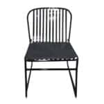 STRIPE Καρέκλα Κήπου Βεράντας, Μέταλλο Βαφή Μαύρο Μαξιλάρι Μαύρο PU 52x59x77cm - Image 9